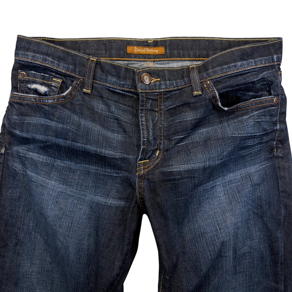 David Kahn Womens Jeans 31 Style 3747 Dark Wash Low Rise Flare Bootcut USA - Picture 2 of 12